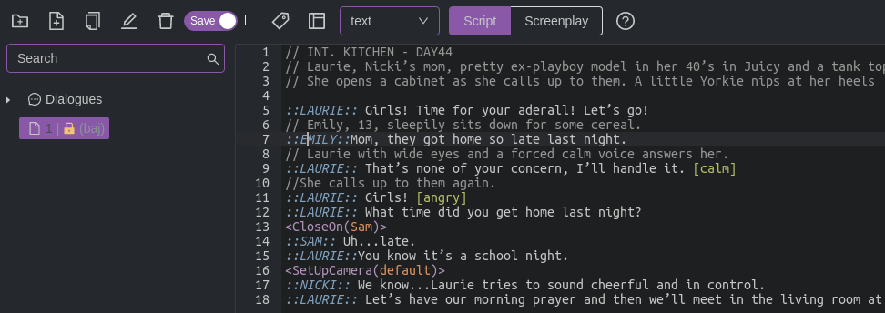Script Editor Example